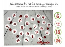 Stickserie - ITH Adventskalender Aufnäher & Anhänger Kreis Zahlen